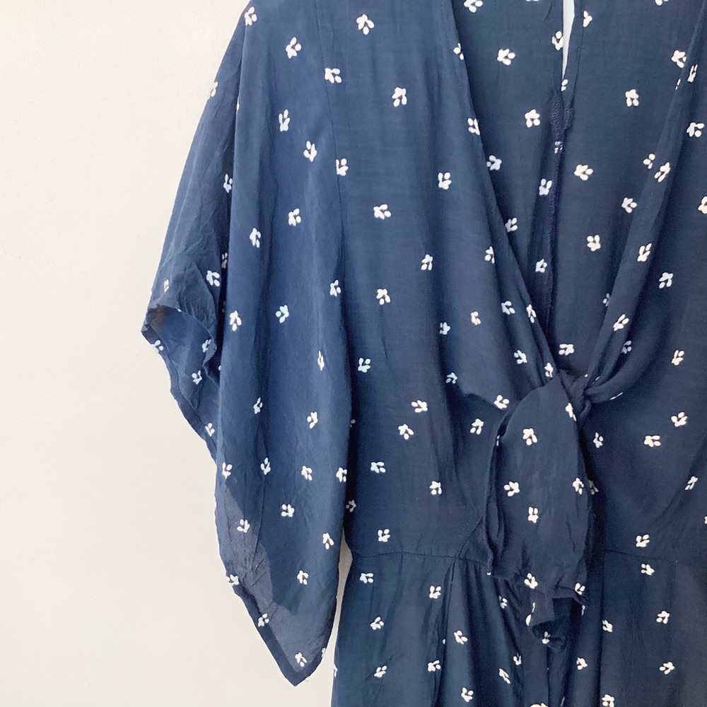 Faithfull the Brand Floral Print Button Front Midi Dress - Blue - 6 - Picture 2 of 11